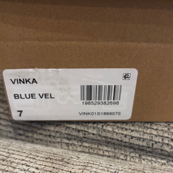 Steve Madden Velvet Blue Heeled Boots - Picture 6 of 7